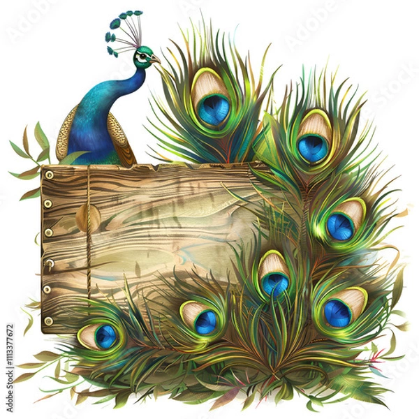 Fototapeta peacock with feathers