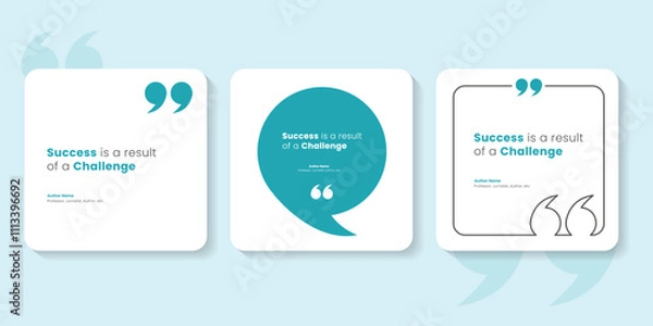 Fototapeta Set Bubble testimonial banner, quote, infographic. Social media post template designs for quotes. Empty speech bubbles, quote bubbles and text box