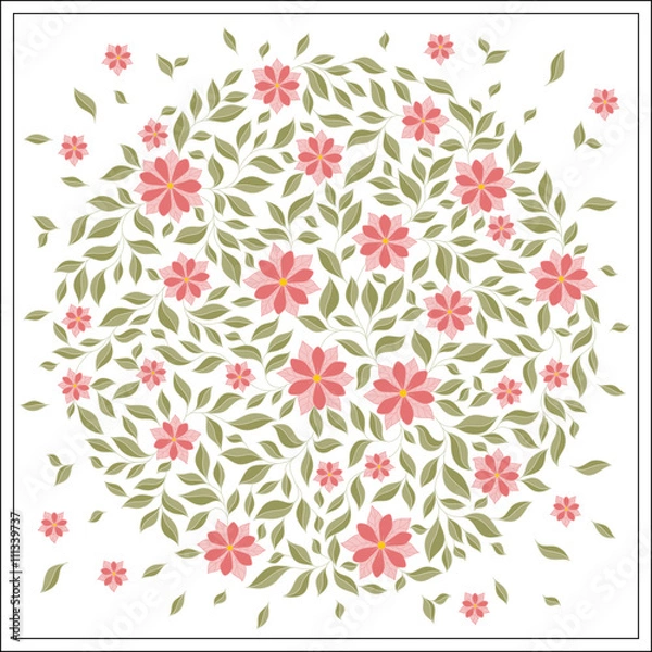 Fototapeta Vintage elegant vector background with a bouquet of flowers .
