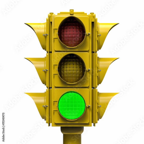 Obraz 3D Isolated Traffic Light Illustration