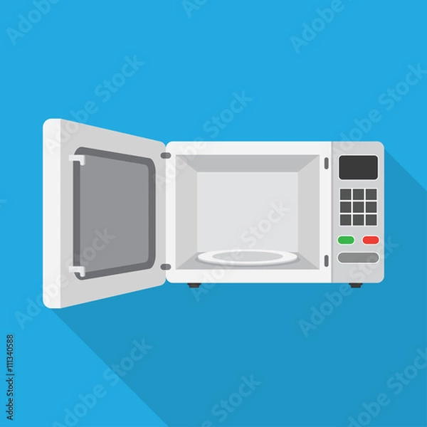 Obraz piekarnik mikrofalowy z otwartymi drzwiami