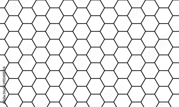 Fototapeta abstract simple black hexagon outline pattern can be used background.