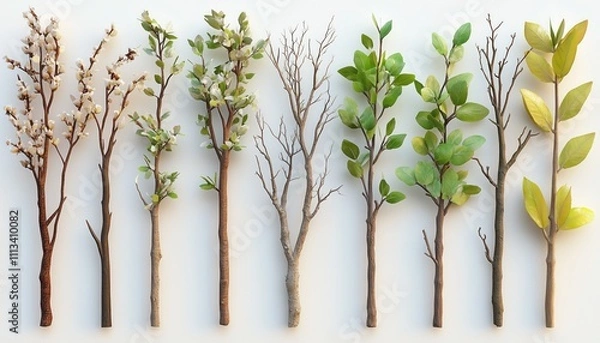 Obraz  Natural Branch Bouquet with Delicate Leaves and Rustic Textures