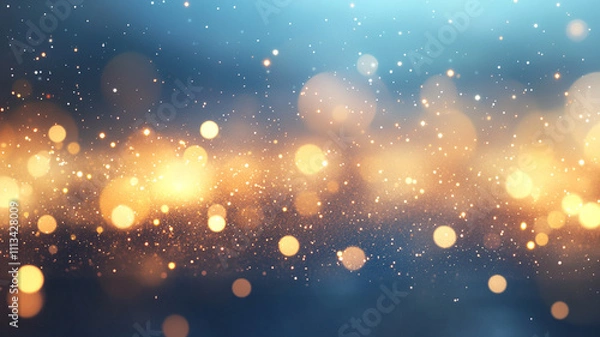 Fototapeta Abstract Golden Bokeh Lights on a Dark Background