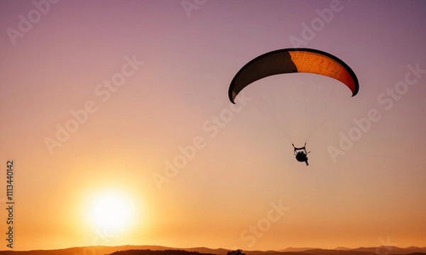 Fototapeta 패러글라이딩 노을 태양 하늘