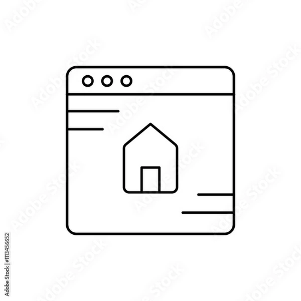 Fototapeta Outline Icon Home, For Website UI display