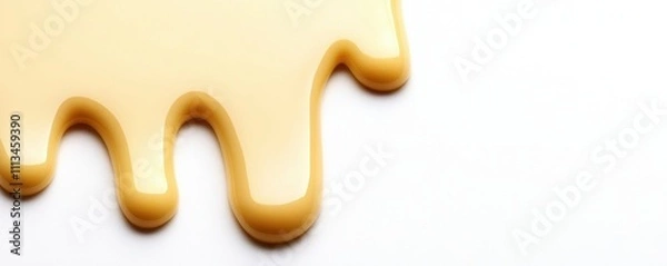 Fototapeta Creamy White Chocolate Stream Dripping on Smooth Surface