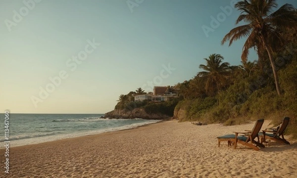 Obraz 펜션앞 바닷가 풍경 모래사장 파도 멋진섬