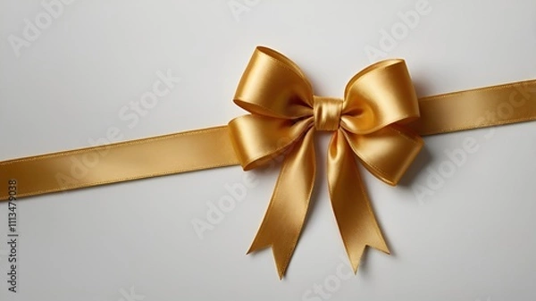 Obraz Close-up of a golden ribbon bow, symbolizing elegance and celebration