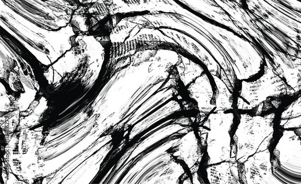 Fototapeta Black and white grungy abstract background. Vector illustration
