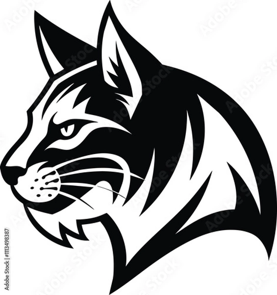 Fototapeta bobcat black and white vector design