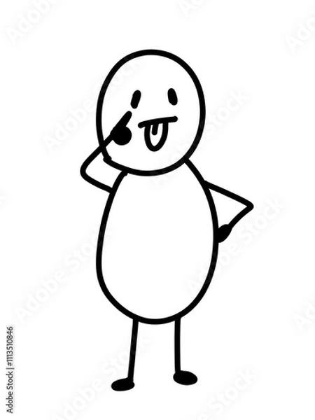 Obraz あっかんべーをする人のゆるいイラスト