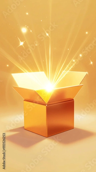 Obraz open box with light coming from within