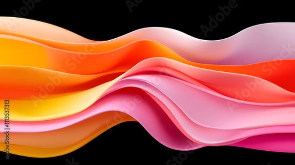 Fototapeta Dynamic color waves abstract art visual composition digital environment close-up view vibrant aesthetics for modern design