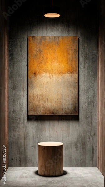 Fototapeta Abstract Painting in a Minimalist Gallery Space