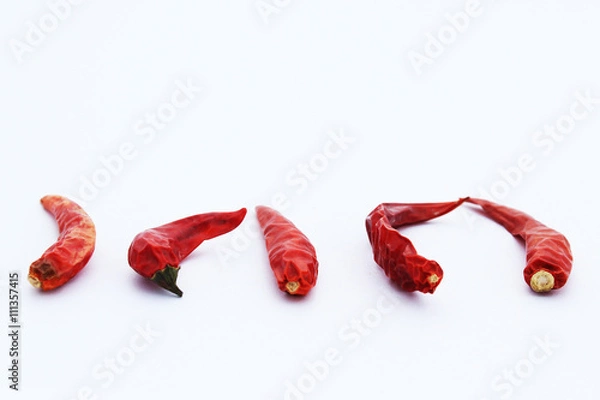 Obraz Red Chilli Dry isolated on white background