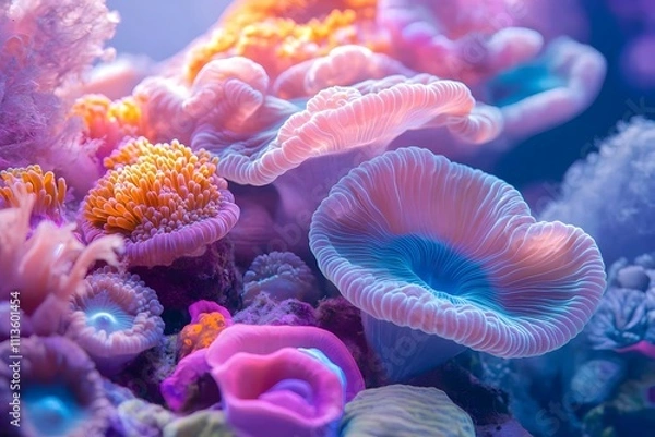Obraz Vibrant coral reef with colorful marine life.