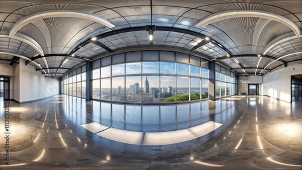 Obraz VR 360 studio panorama with reflections and HDRI animation, Virtual reality, 360 degrees, studio, panorama
