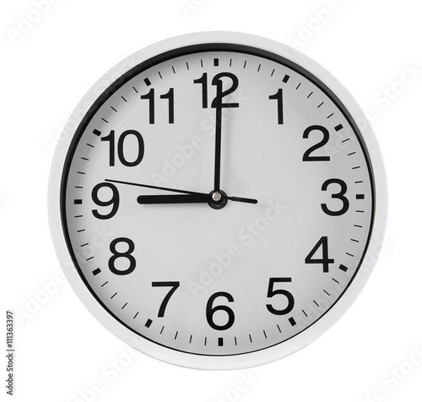 Obraz Round wall clock, isolated on white