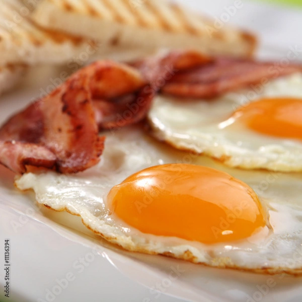 Obraz Breakfast - toasts, eggs, bacon