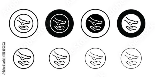 Fototapeta hand and foot icon Outline vector for web ui