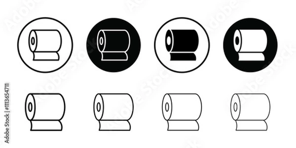 Fototapeta toilet tissue paper roll icon Outline vector for web ui