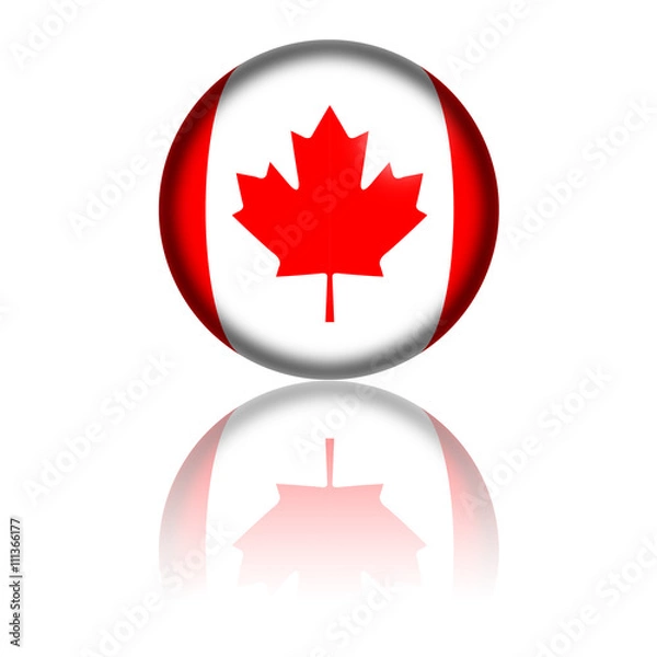 Fototapeta Canada Flag Sphere 3D Rendering
