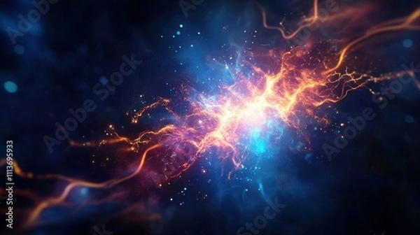 Fototapeta A vibrant cosmic explosion of colors with swirling energy, representing a stunning visual of space and light.