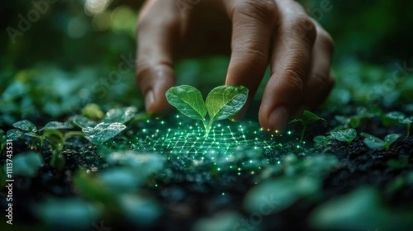Fototapeta iso 14001 concept identify control and reduce the environmental impact of activities choose iso 14001 certified on virtual screen for environmental management systems em