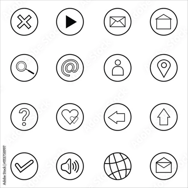 Obraz line vector the set contains icons
