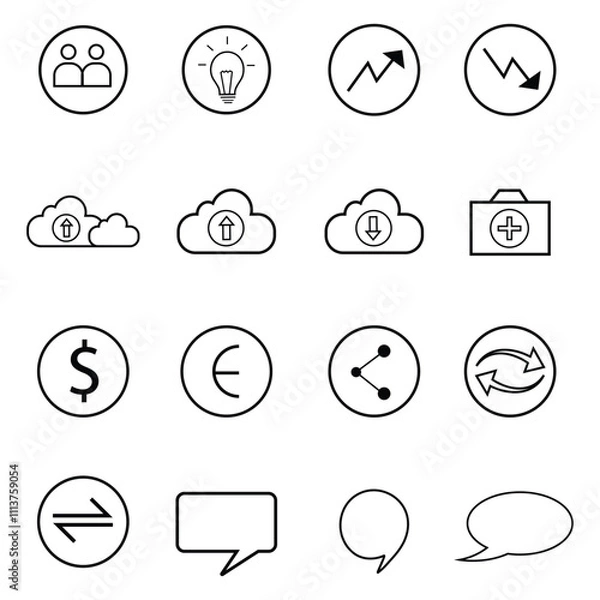Obraz line vector icon set Pixel perfect
