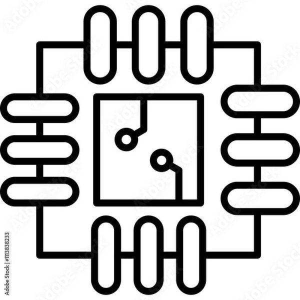 Fototapeta Microchip Icon