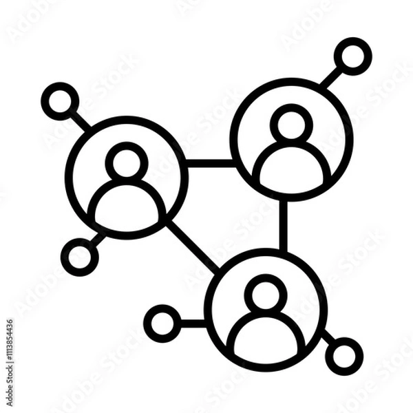 Fototapeta Networking Icon line icon