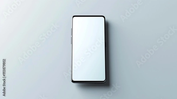 Fototapeta Photograph a modern smartphone with a large screen and slim profile against a white background.