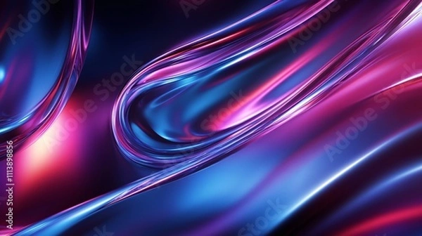 Fototapeta Metallic liquid colorful swirls creating abstract background