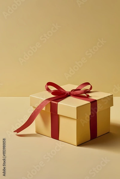 Obraz gift box with red ribbon