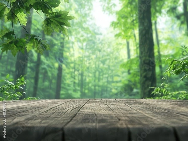 Fototapeta Community protecting an ancient forest from logging, activism scene, 3D rendering