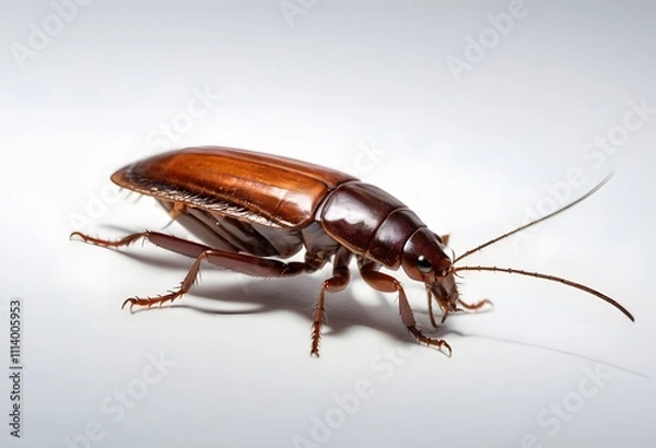 Fototapeta Cockroach on white background, AI Generated