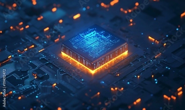 Fototapeta Advanced semiconductor chips for automotive and mobile technology, driving innovation in smart devices and the future of high-tech industries.