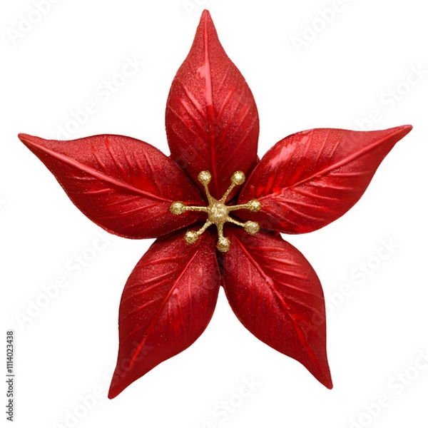 Obraz red poinsettia flower isolated on a transparent background