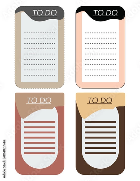 Obraz vector Blank reminder paper notes, sticky note pad,  memo pad, memo, planner, reminder, message. 