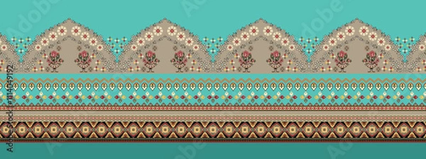 Obraz Seamless Paisley Indian Silky boder	
