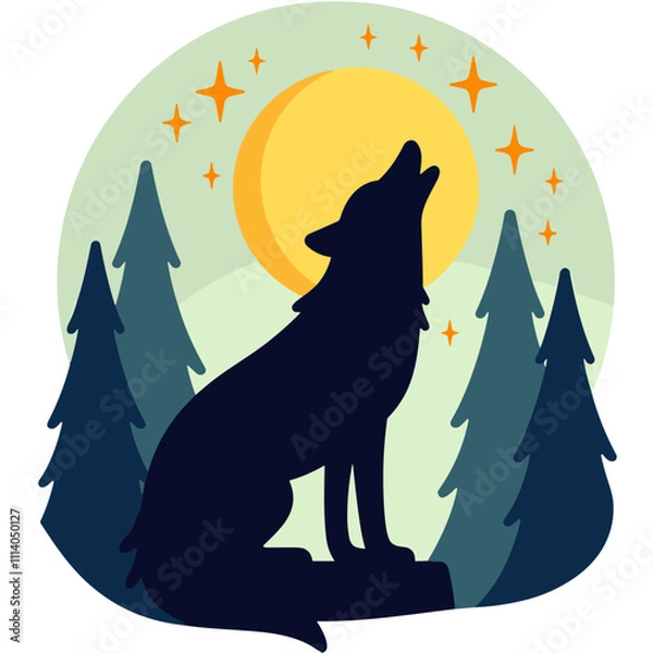 Obraz Wolf Howling at the Moon