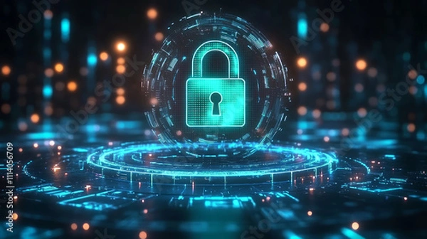 Obraz Personal information data network security concept technology background