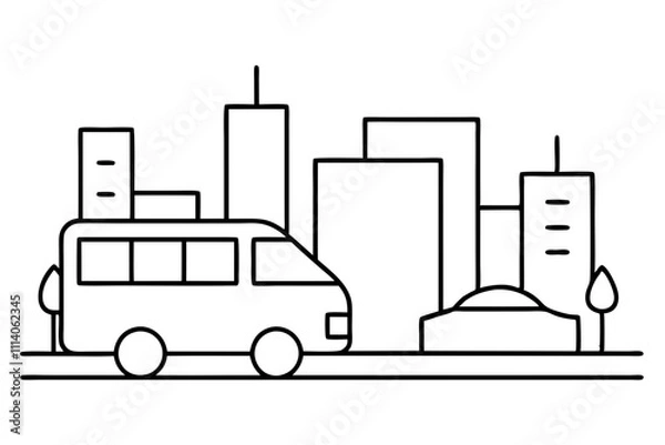 Obraz Minimalist Urban Commute Line Art Vector