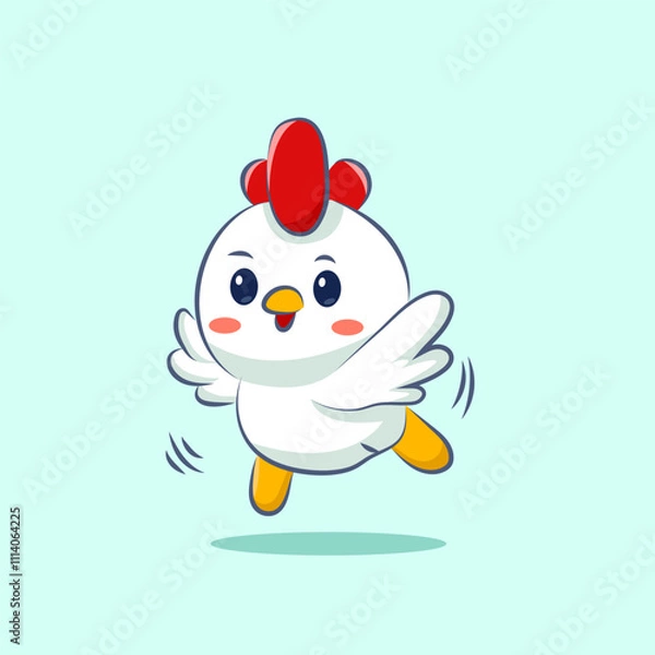 Obraz cute cartoon character chicken vector design for elements clipart and sticker