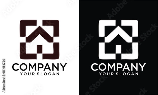 Fototapeta Creative house camera vector logo design