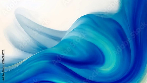Obraz Abstract swirling blue and white fluid wave design.