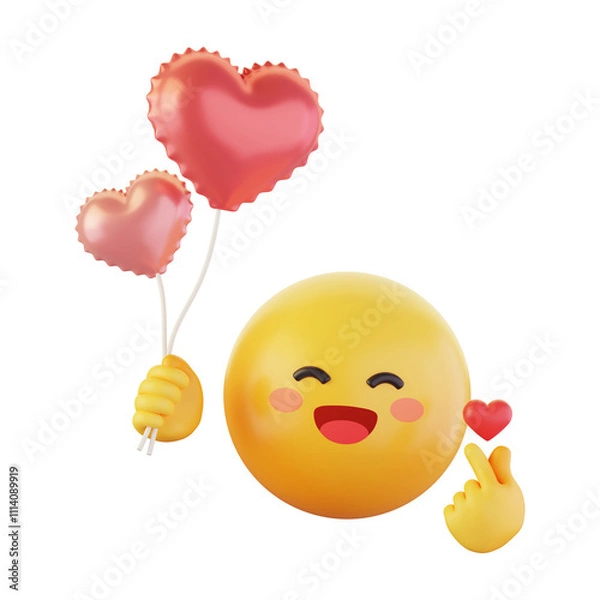 Fototapeta 손동작이 있는 3D 이모지 아이콘