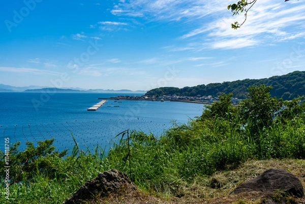 Obraz 相島の海沿いの風景（福岡県新宮町）